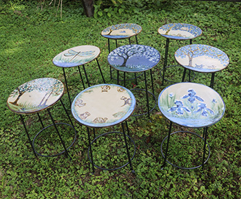 Small round tables